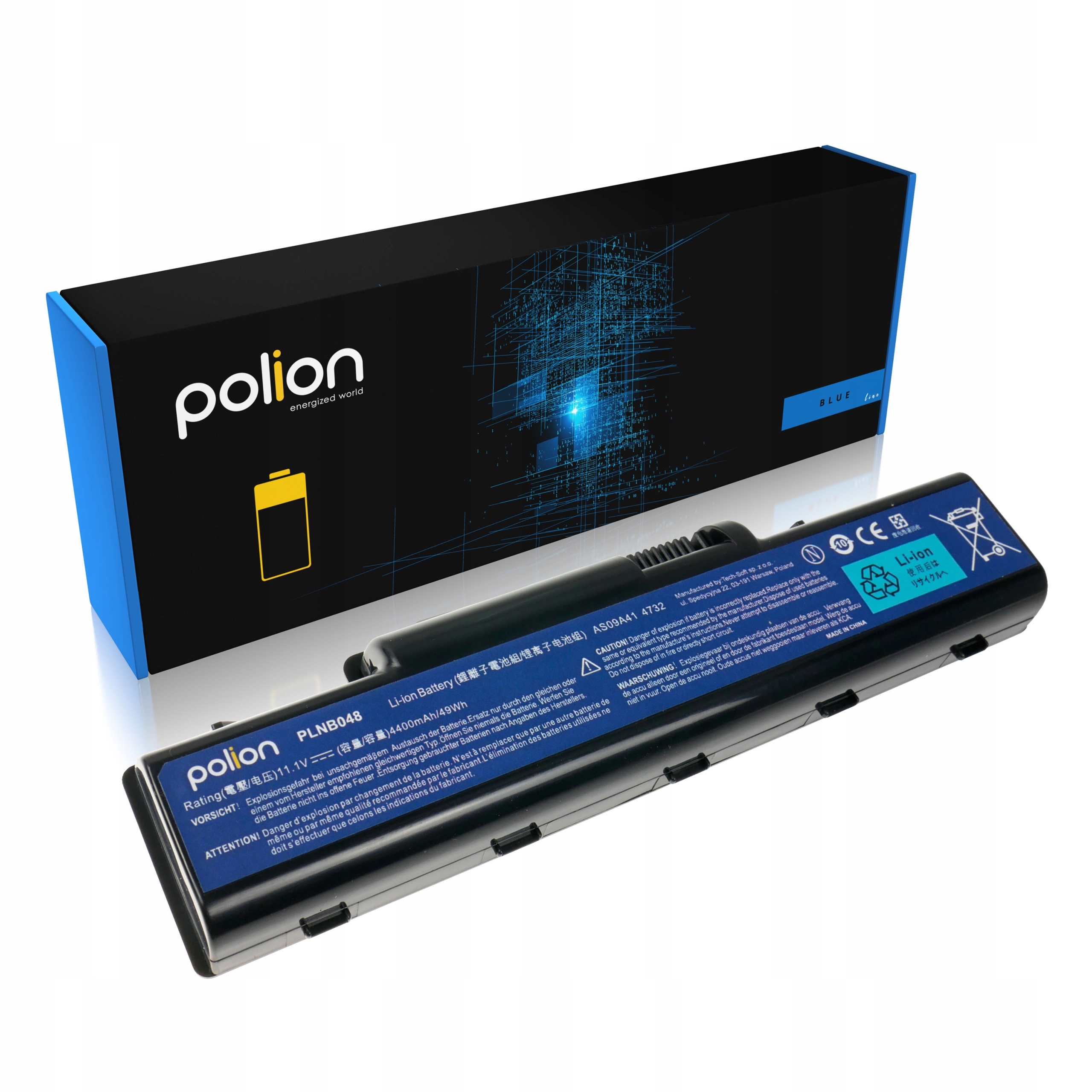 Baterie Polion AS09A41 pro notebooky ACER eMACHINES D525 D725 E430 G625 430 4400mAh