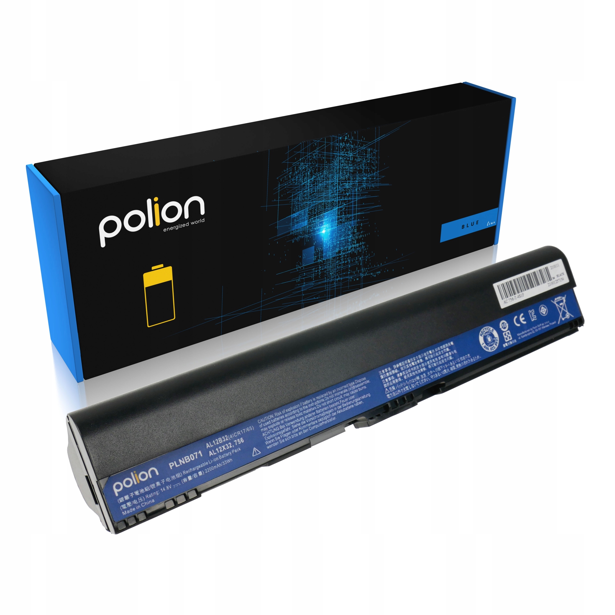 Baterie Polion AL12B32 pro notebooky ACER Aspire One 725 756 V5-121 131 171 - 2200mAh 33Wh