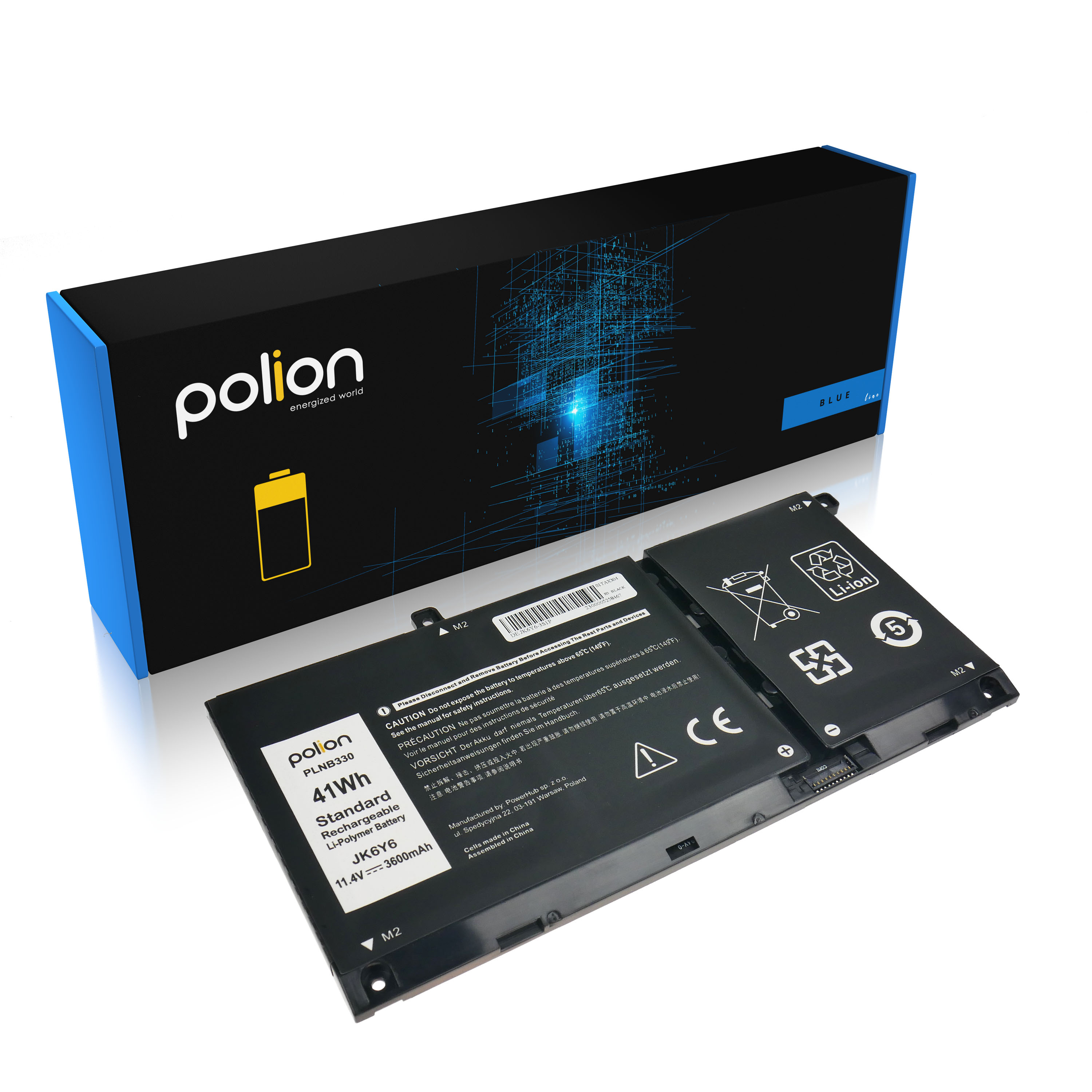 Baterie Polion JK6Y6 pro notebooky DELL 451-BCPT Latitude 3410 Inspiron 5300 3600mAh 41Wh
