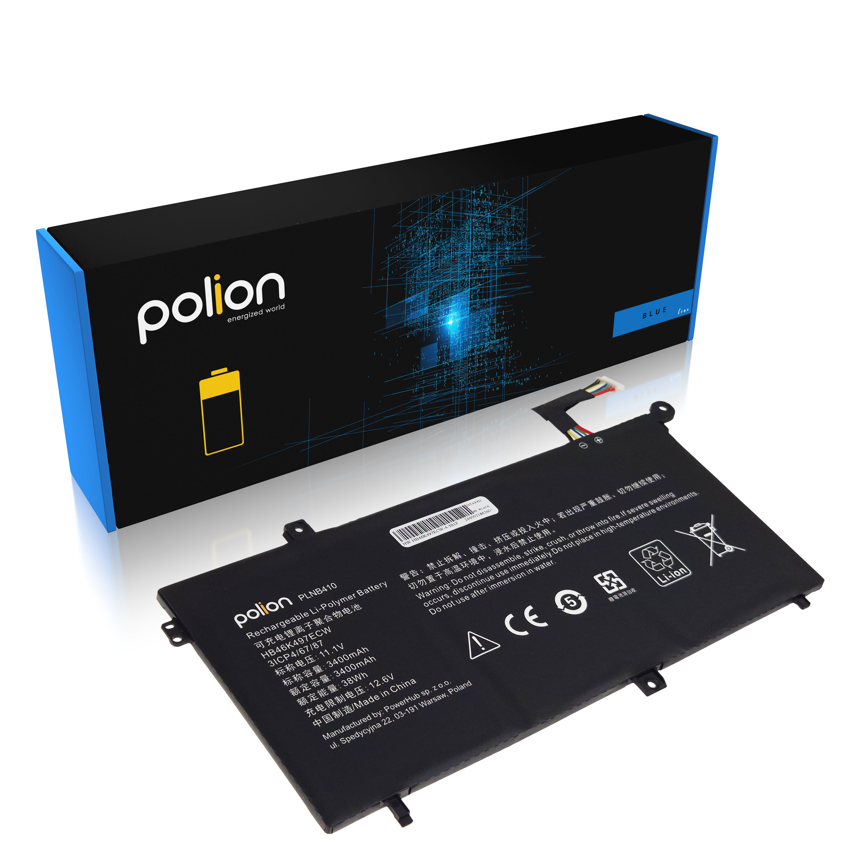 Baterie Polion HB46K497ECW pro notebooky HUAWEI Matebook D Series PL-W09 3400mAh