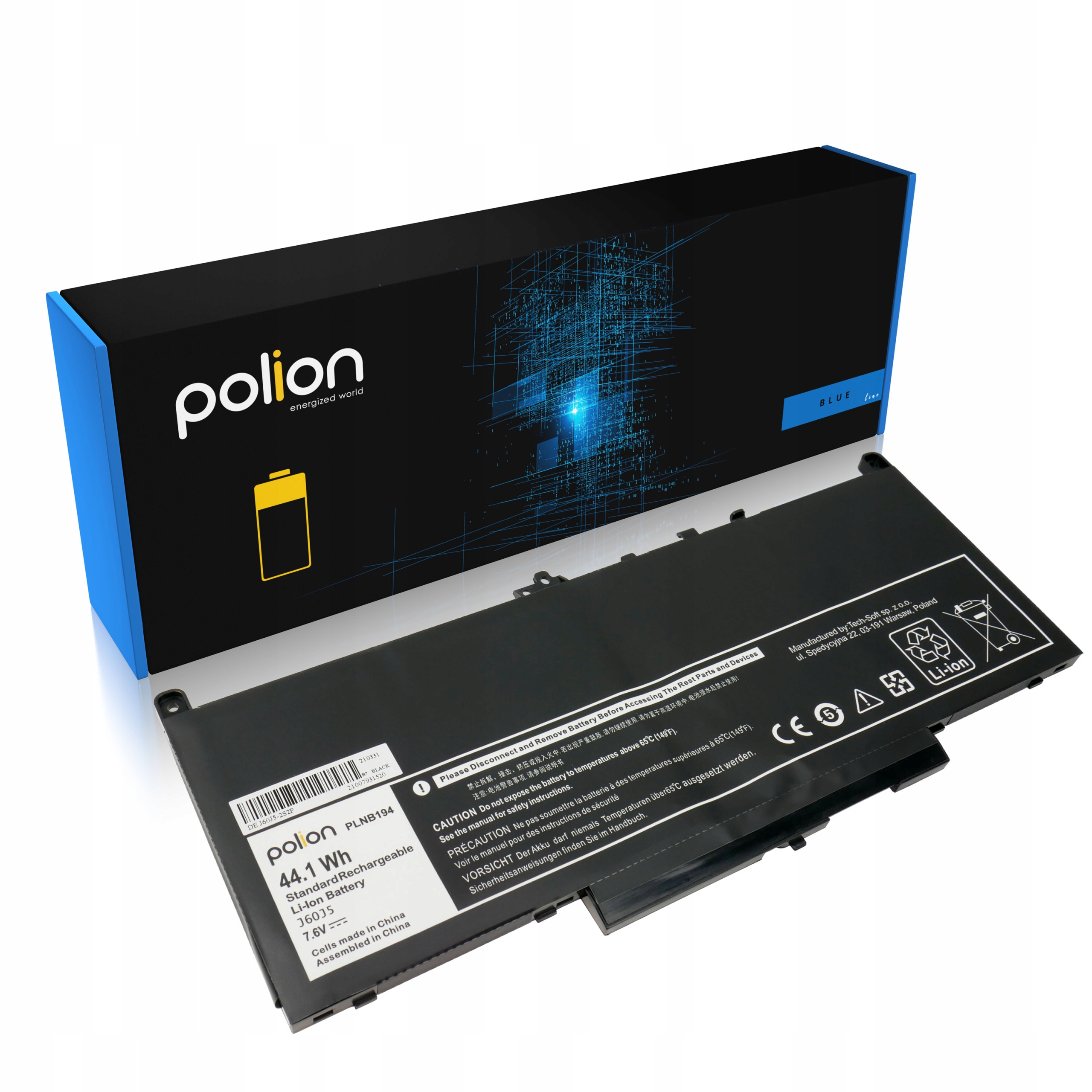 Baterie Polion J60J5 pro notebooky DELL Latitude E7260 E7270 E7470 5800mAh