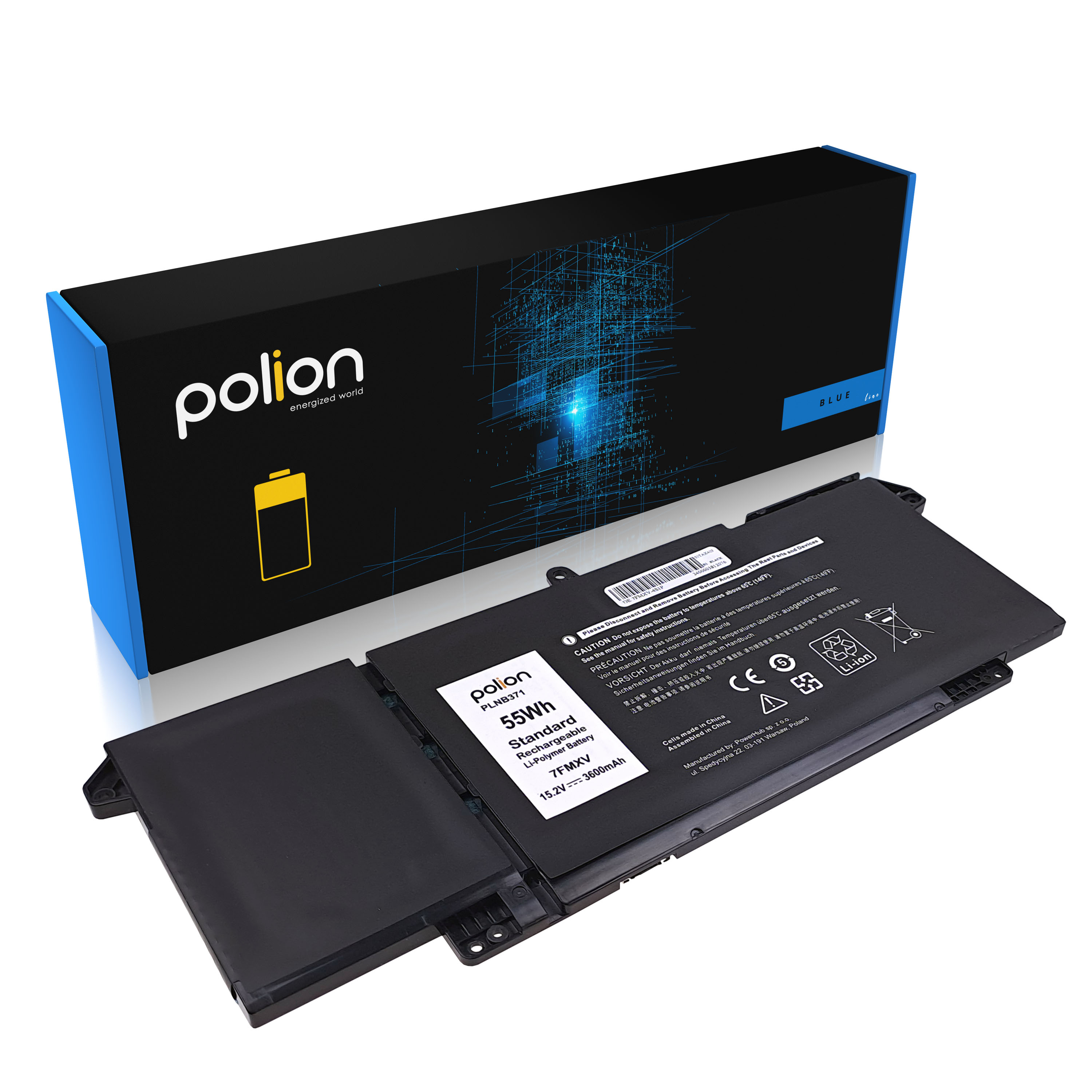Baterie Polion 7FMXV pro notebooky DELL 451-BCSM Latitude 5320 7320 7420 7520 - 3600mAh 55Wh
