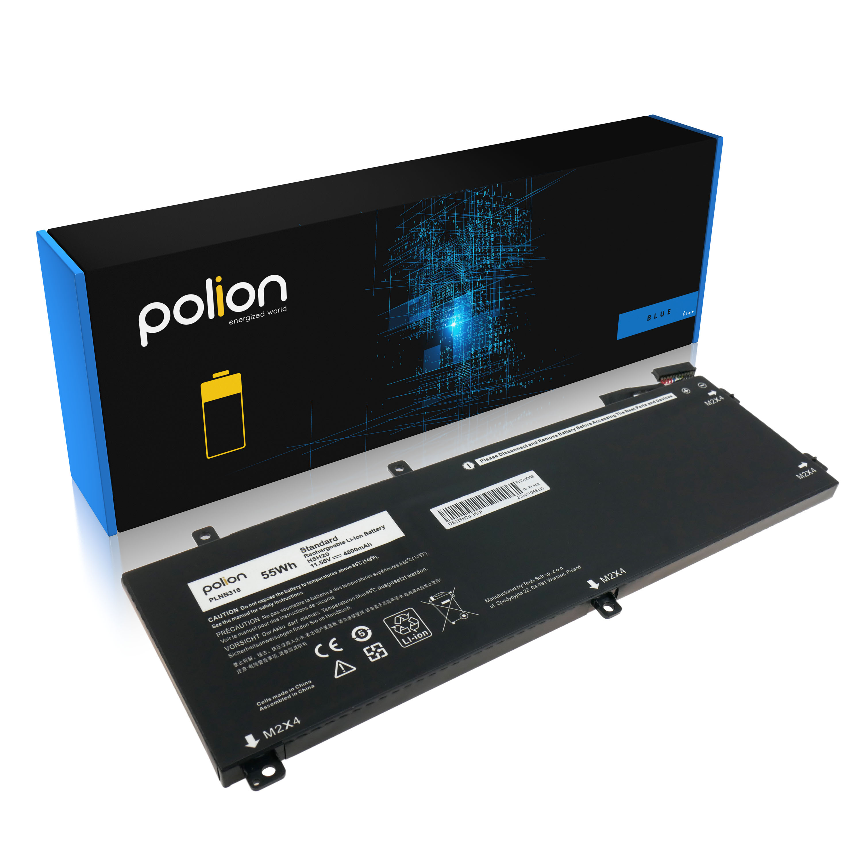 Baterie Polion H5H20 pro notebooky DELL 451-BBYB Precision 5520 5530 5540 XPS 15 7590 - 4800mAh 55Wh