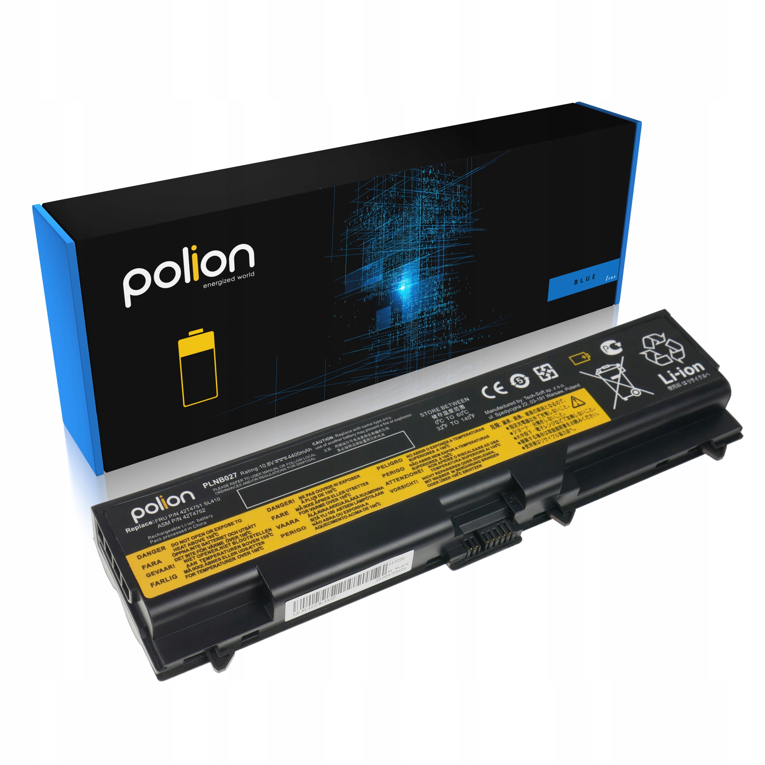 Baterie Polion 42T4751 pro notebooky LENOVO ThinkPad L412 L420 L510 L520 T410 T420 4400mAh
