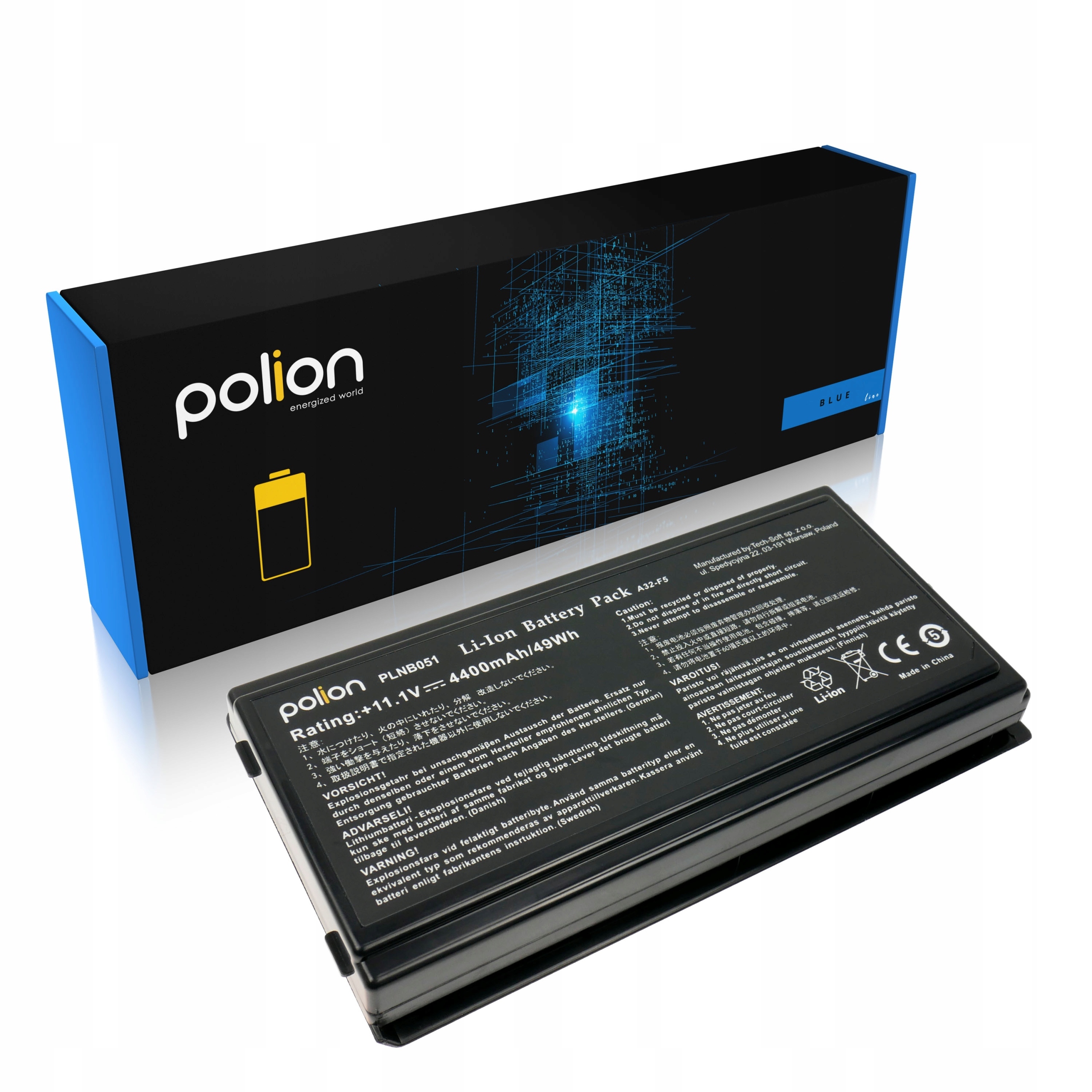 Baterie Polion A32-F5 pro notebooky ASUS F5N F5RL F5GL F5SL X50N X50RL X59 4400mAh