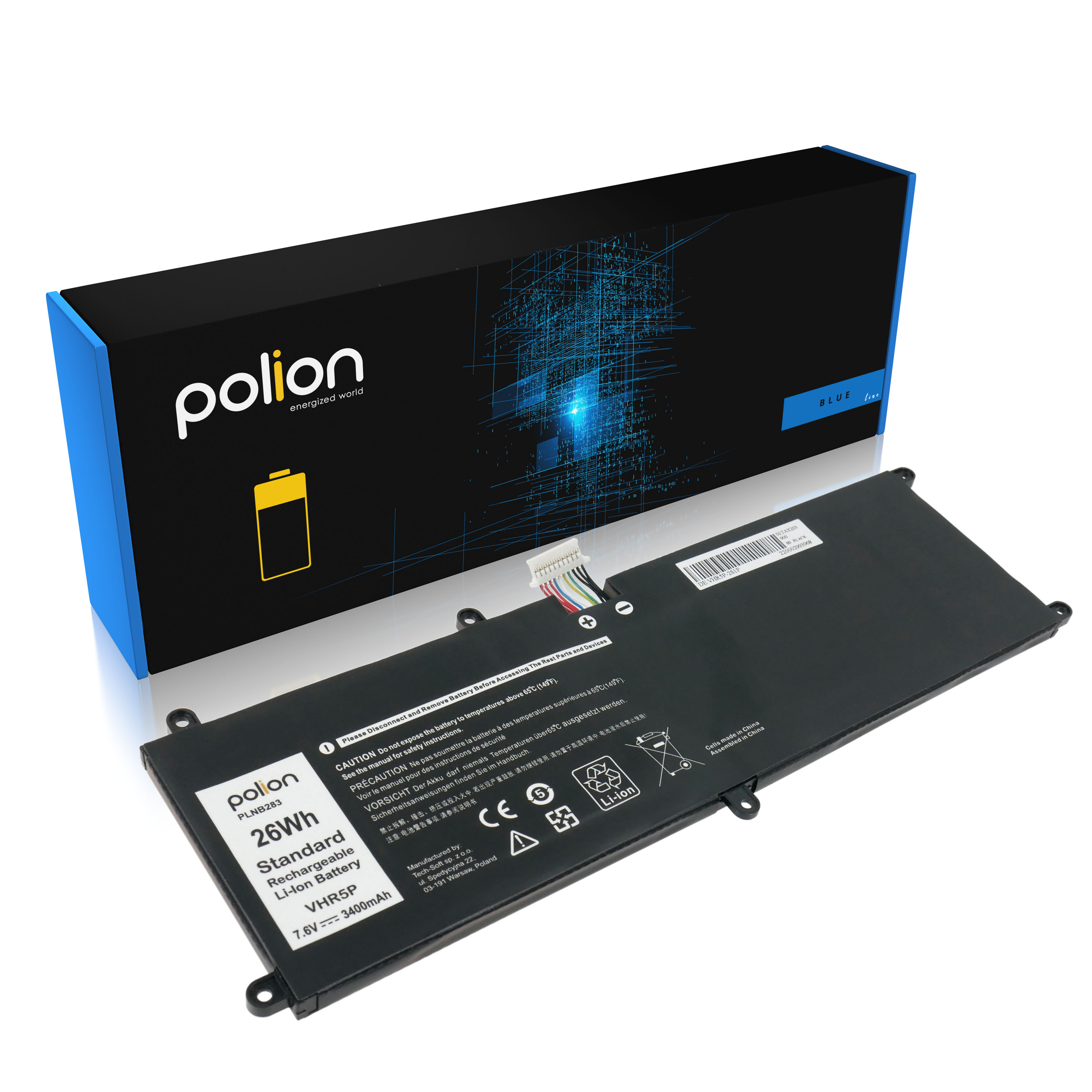 Baterie Polion VHR5P pro notebooky DELL Latitude 11 5175 5179 3400mAh