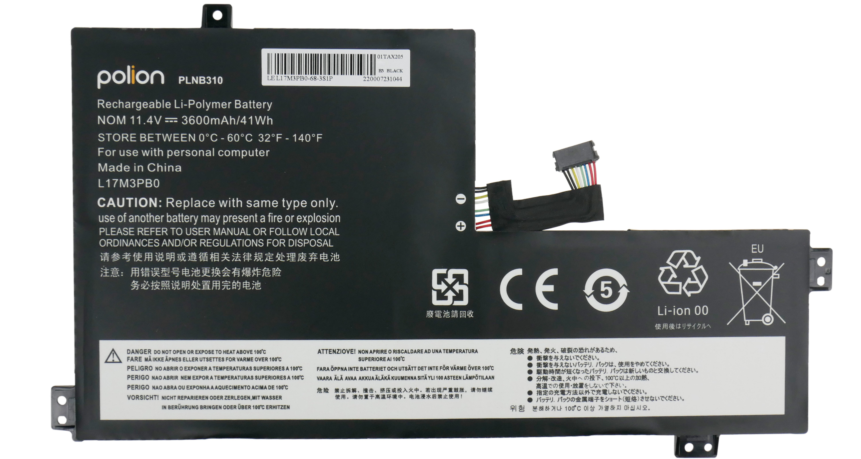 Baterie Polion L17M3PB0 pro notebooky LENOVO Chromebook 100e 3600mAh