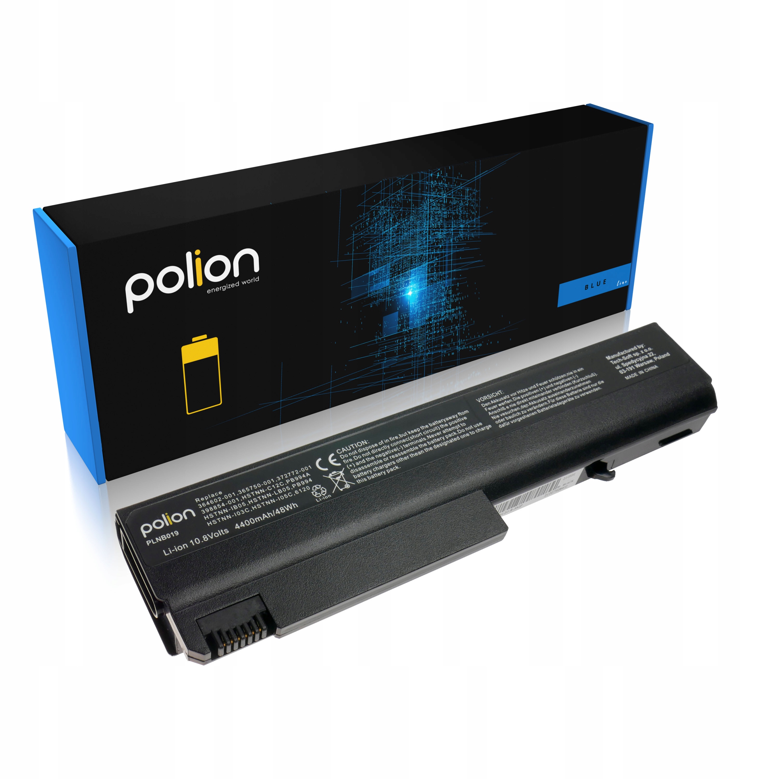 Baterie Polion HSTNN-IB18 pro notebooky HP 6710p 6710s 6715b NC6300 NC6400 NX6125 NX6130 - 4400mAh 49Wh