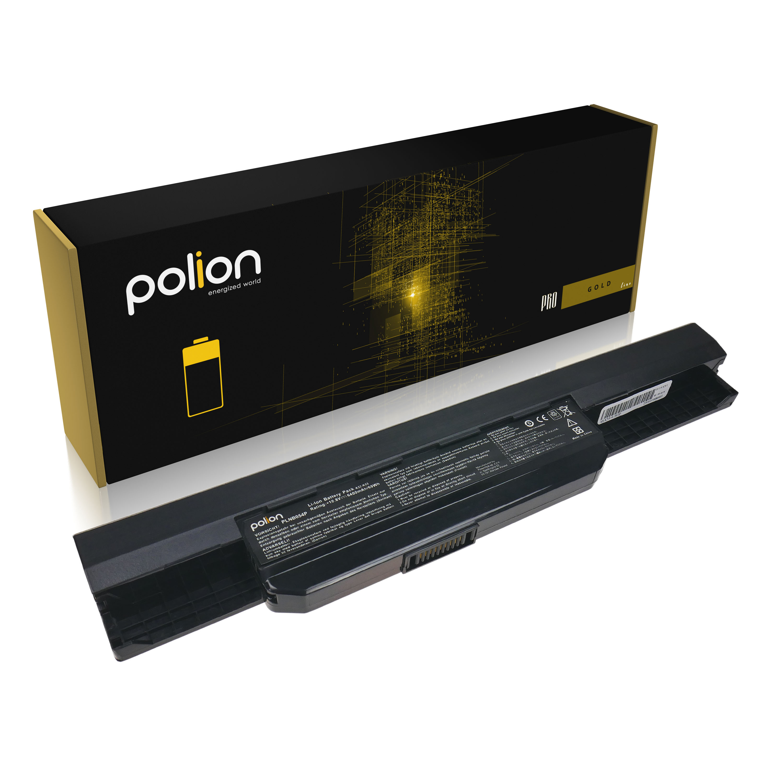 Baterie Polion A32-K53 pro notebooky ASUS A32-K53 A43 K43 A54 K53S K53SV - 6400mAh 69Wh články LG