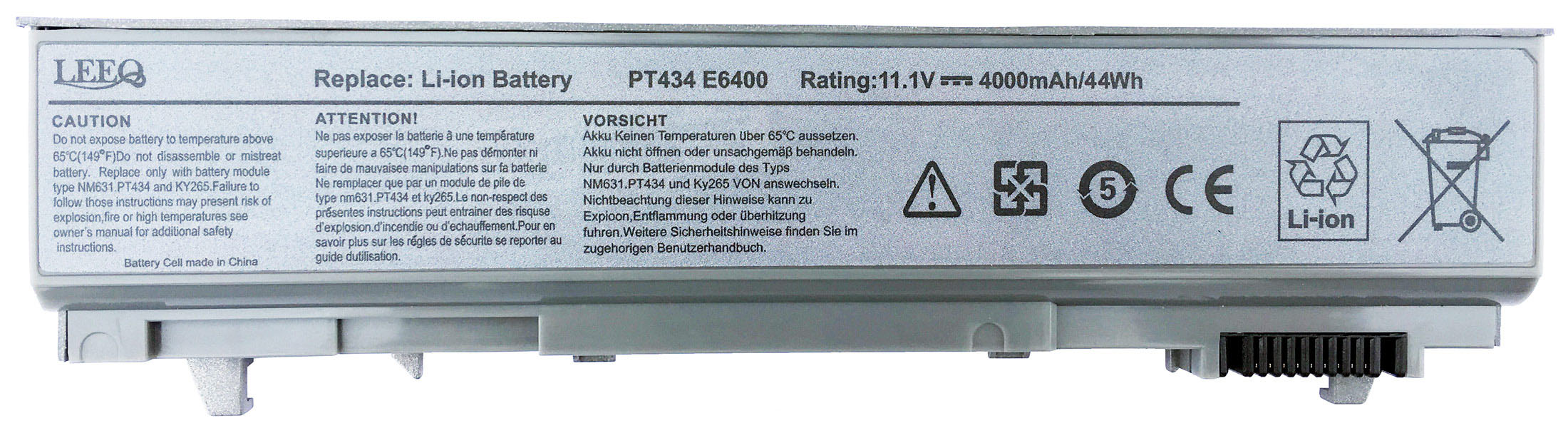 Baterie LEEQ PT434 pro notebooky DELL Latitude E6400 E6500 Precision M2400 - 4000mAh 43Wh