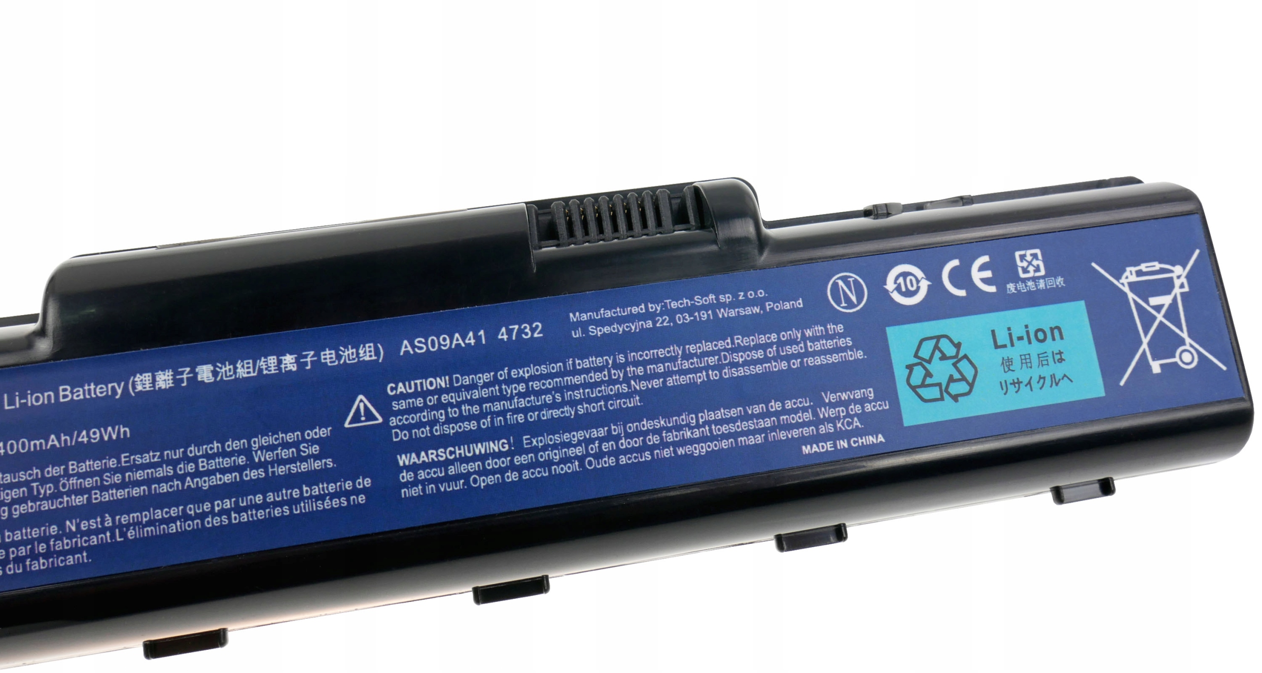 Baterie Polion AS09A41 pro notebooky ACER eMACHINES D525 D725 E430 G625 430 4400mAh