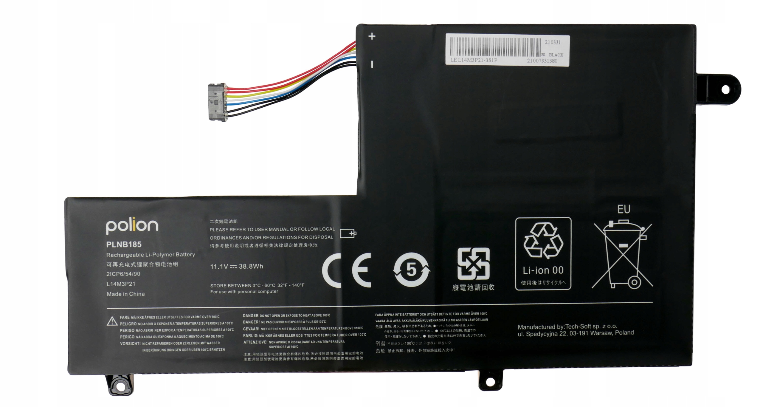 Baterie Polion L14M3P21 pro notebooky LENOVO 500-14ISK 500-15ISK Flex 3 1470 3500mAh