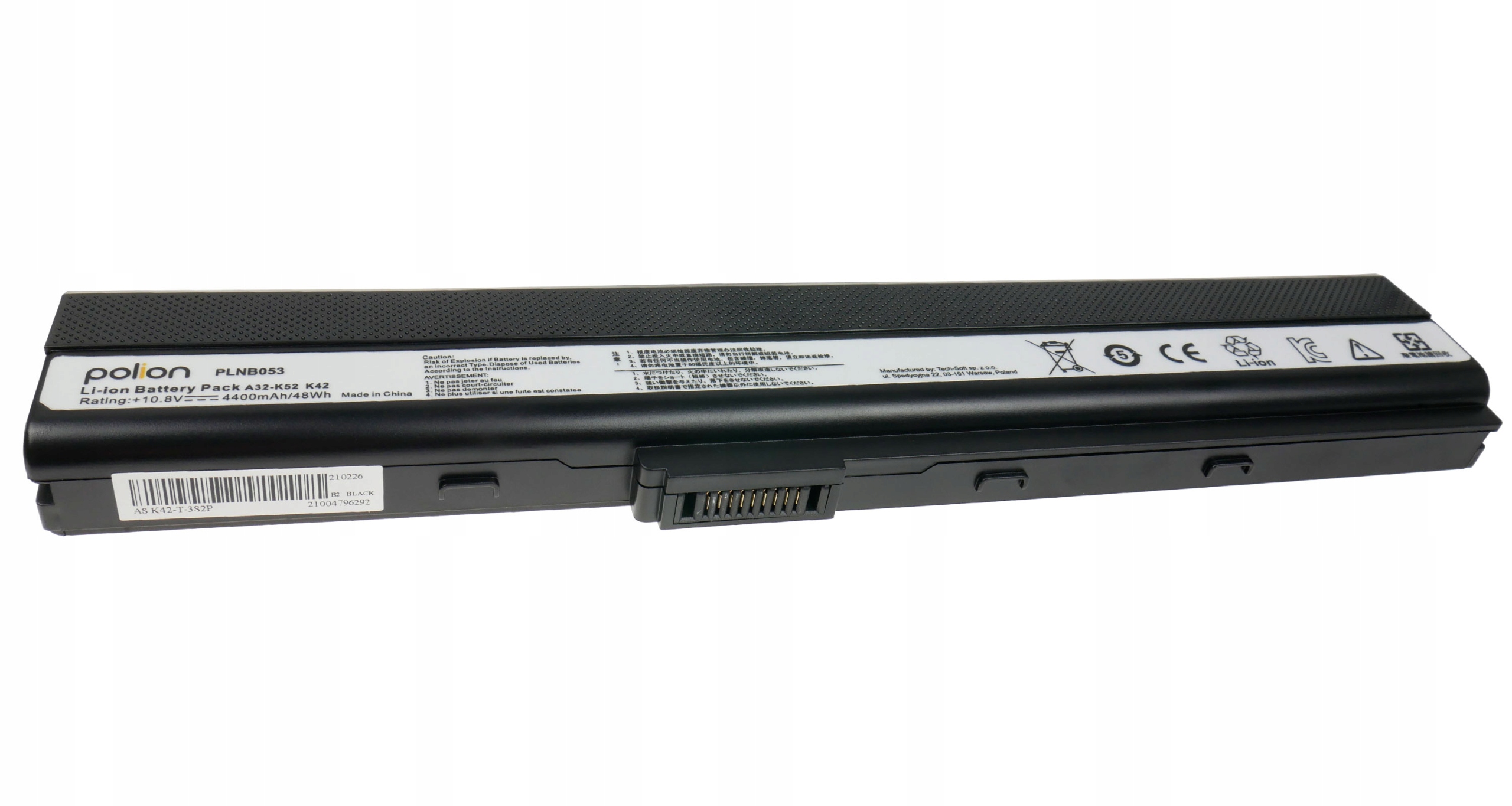 Baterie Polion A32-K52 pro notebooky ASUS A40 A52F B53 B53V K42 K52F K52J K52JC 4400mAh