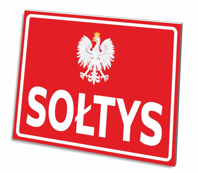 TABLICZKA SOŁTYS 3 MM 32x21 CM PCV UV