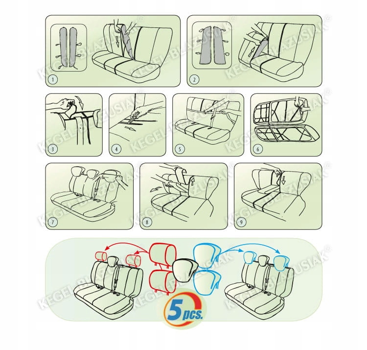 SEAT TOLEDO IV OD 2012 pokrowiec na tylną kanapę