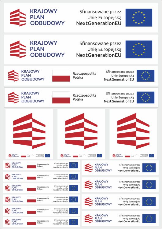 Naklejki KPO Krajowy Plan Budowy Mix 17 szt. Arkusz A4