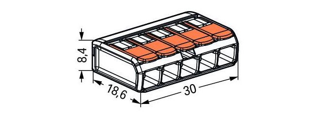 Szybkozłączka 0,2-4mm 5 styków WAGO CLICK linka-d