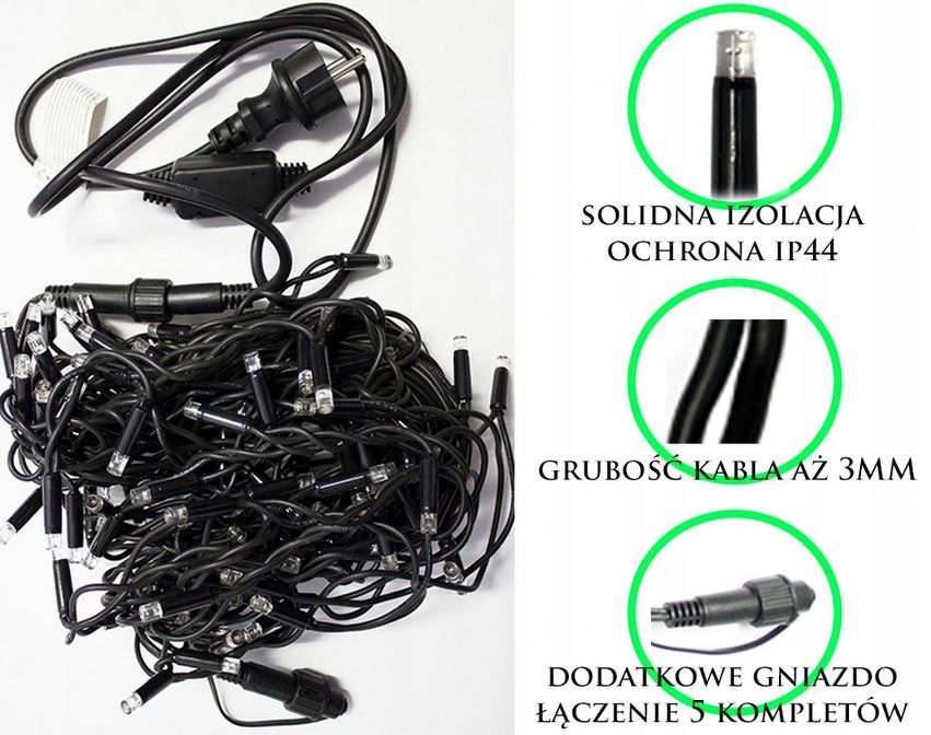 Kurtyna sople LED-200/G/S ciepła zewnętrzne 8,75m OKEJ LUX