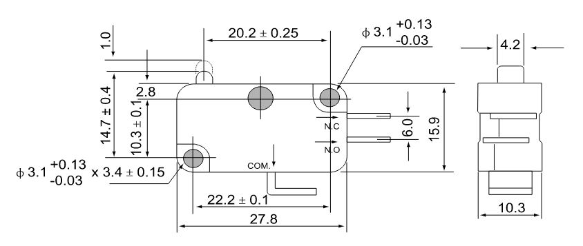 Wyłącznik krańcowy mikro Tracon