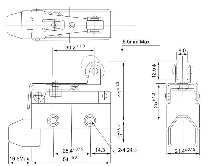 Wyłacznik krańcowy z dźwignią ze sprężyną i rolką TRACON