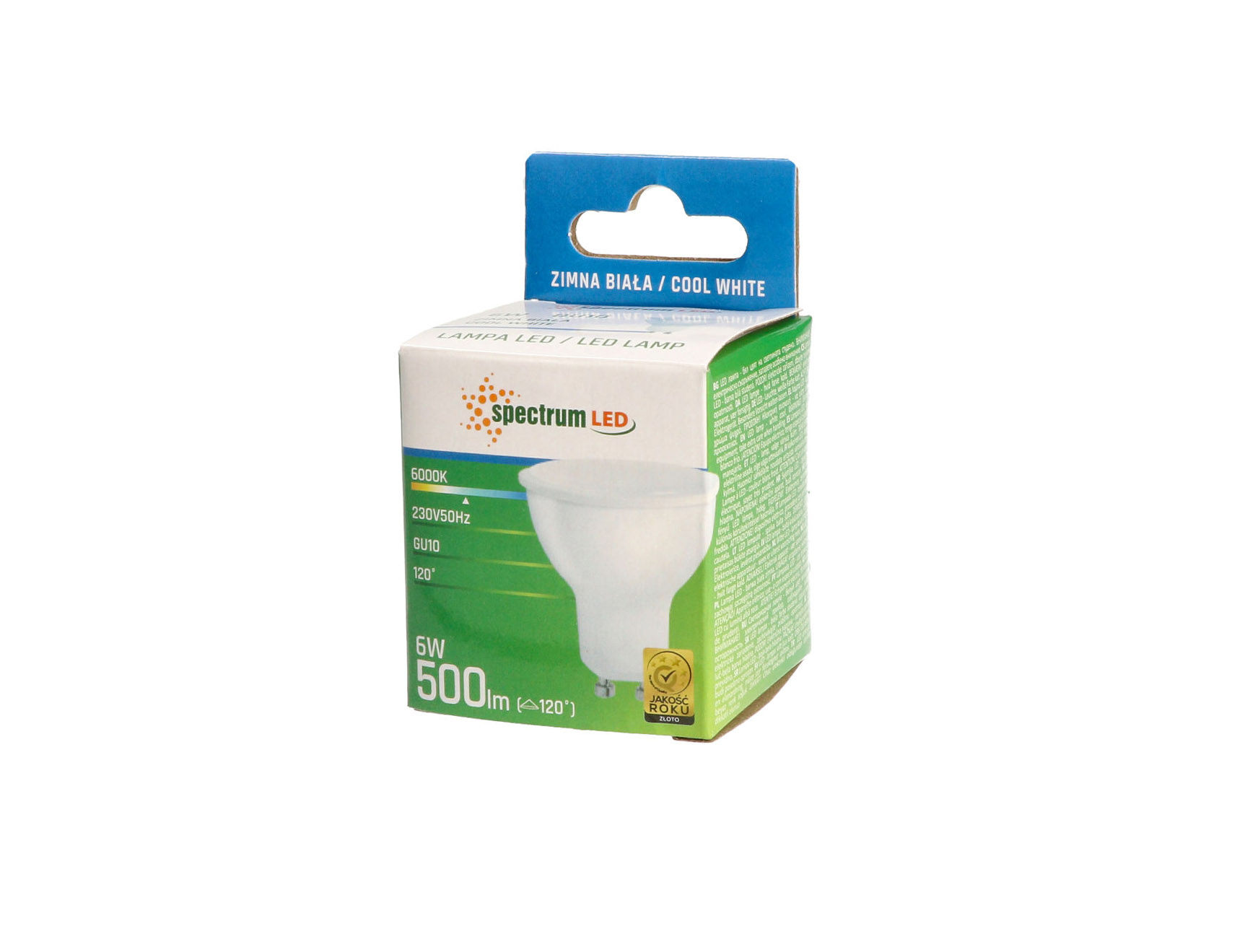 Żarówka LED GU10 6W 230V zimna CW WOJ+13266 10 SZTUK SPECTRUM LED