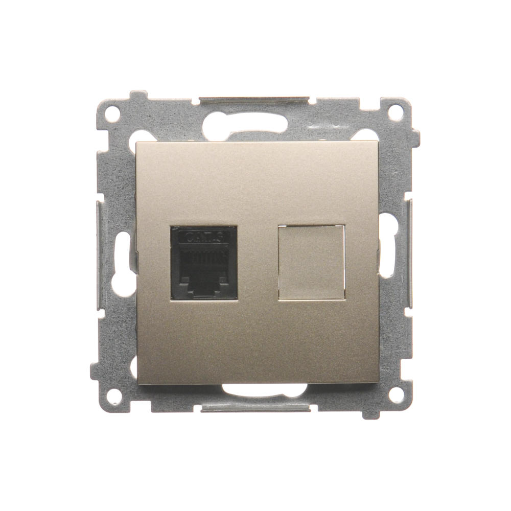 Simon54 Gniazdo telefoniczne pojedyńcze RJ12 DT1.01/44 złoty