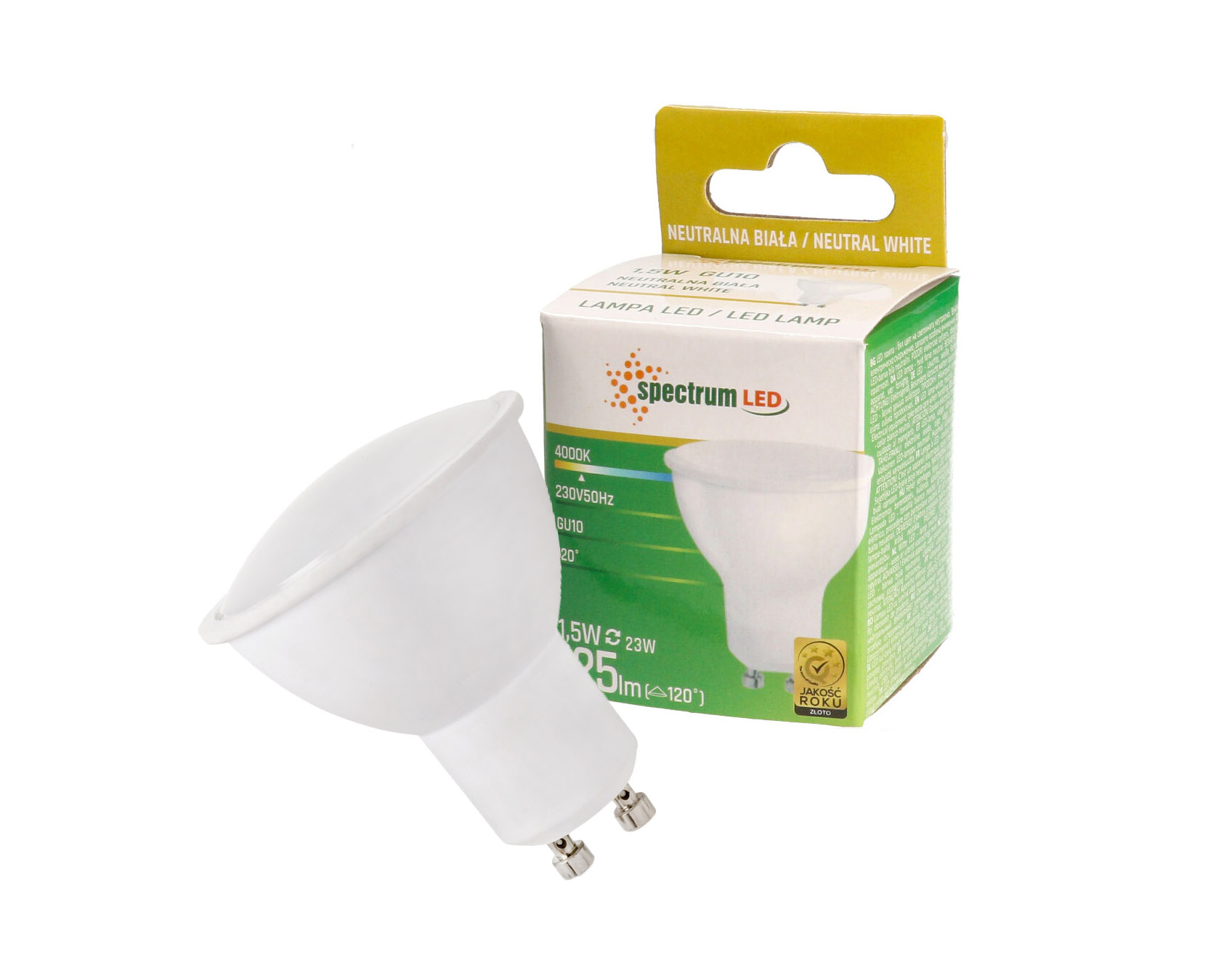 Żarówka LED GU10 1,5W barwa neutralna NW WOJ+14101 10 SZTUK SPECTRUM LED