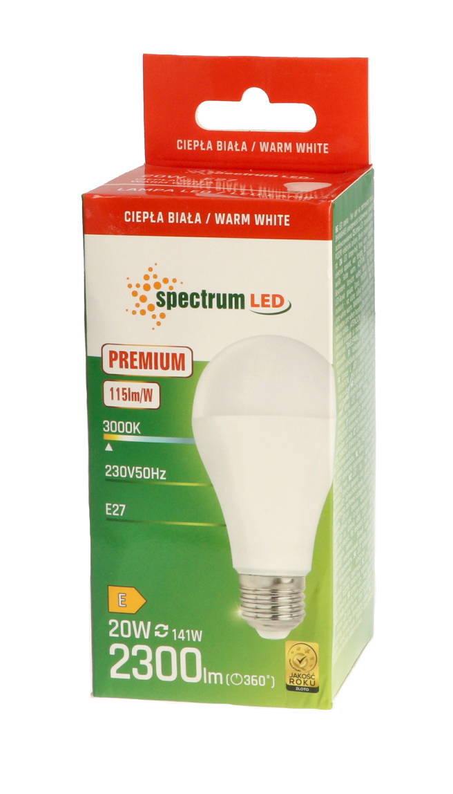 Żarówka LED GLS E27 20W WW PREMIUM Spectrum