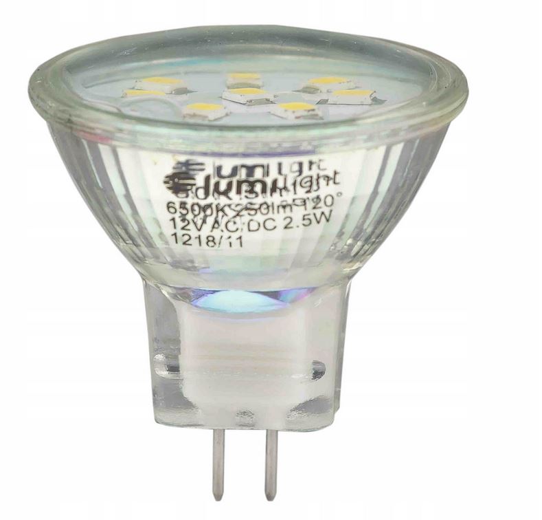Żarówka LED MR11 2,5W 12V zimna op.2szt. LL3593