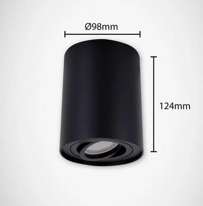 Lampa plafon HARY C czarna natynkowa 03713 GU10 Struhm