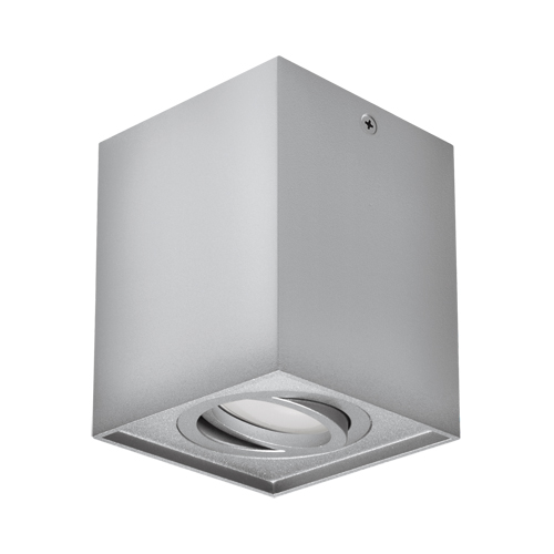 Lampa sufitowa wewnętrzna kwadrat HARY D srebrna GU10 03715 plafon