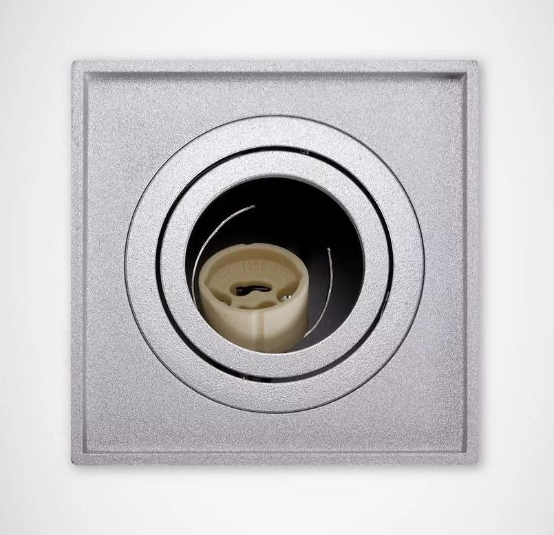 Lampa sufitowa wewnętrzna kwadrat HARY D srebrna GU10 03715 plafon