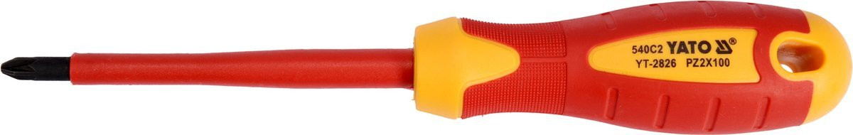 Wkrętak krzyżakowy PZ2x100mm izolowany 1000V YT-2826 YATO