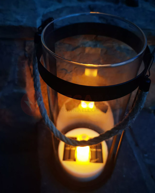 Lampa solarna ogrodowa latarnia LANTERN COLUMN LED HK-SL606-2 MK