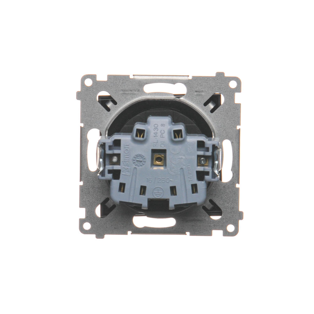Simon54 Gniazdo wtyczkowe pojedyncze z uziemieniem DGZ1Z.01/49 czarny