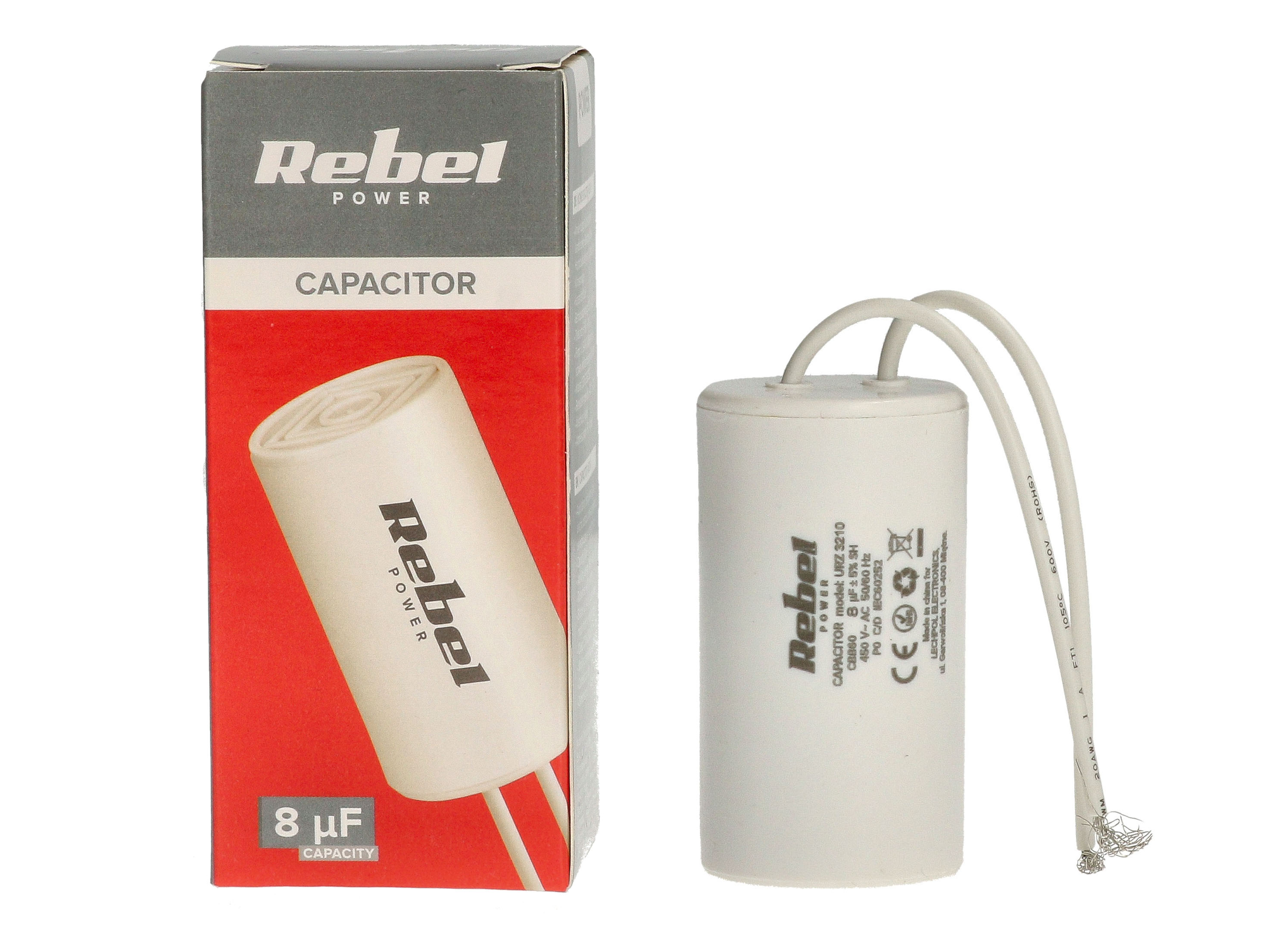 Kondensator rozruchowy silnikowy 8uF 450V URZ3210
