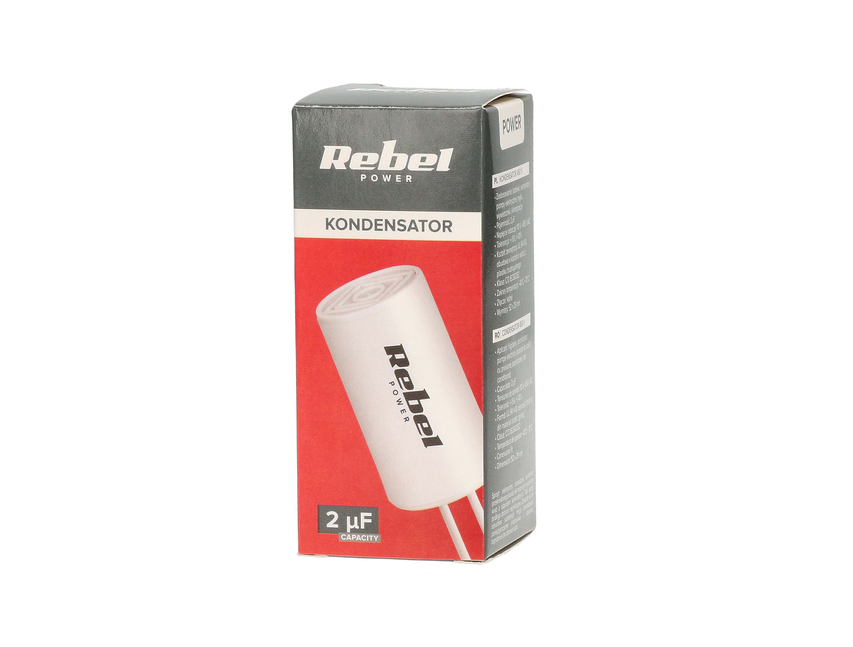 Kondensator rozruchowy silnikowy 2uF 450V URZ3212