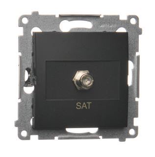 Simon54 Gniazdo antenowe typu „F” pojedyncze DASF1.01/49 czarny mat