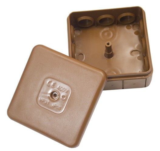 Puszka brązowa natynkowa 031-02 85x85x37 IP55 ViPlast