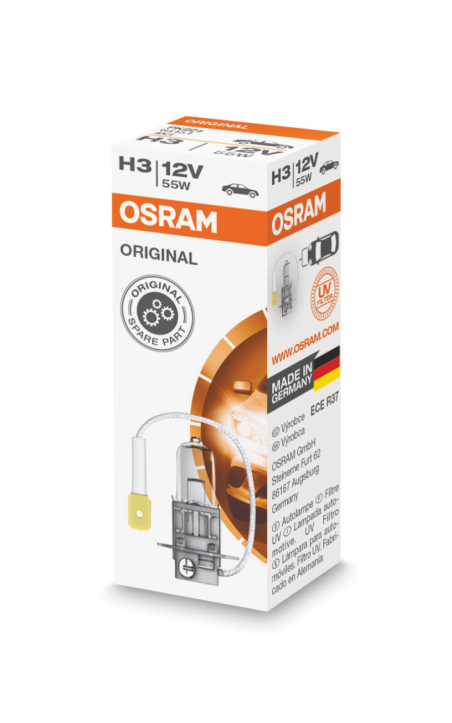 Żarówka H3 12V 55W Original PK22s 453 1 sztuka OSRAM