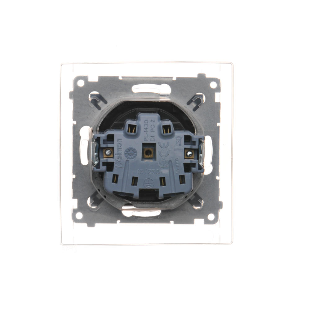 Simon54 Gniazdo wtyczkowe pojedyncze IP44 z klapką DGZ1BZ.01/46A brązowy