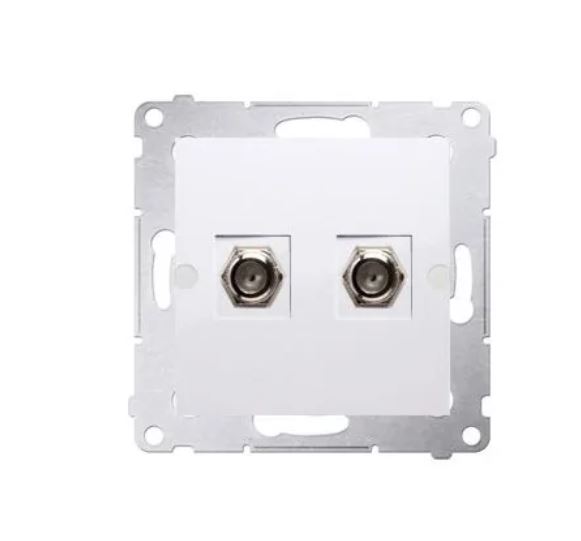 Simon54 Gniazdo SAT 2xF DASF2.01/11 białe