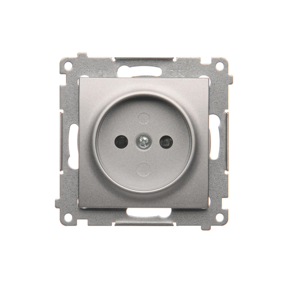 Simon54 Gniazdo wtyczkowe podjedyncze DG1Z.01/43 srebrny