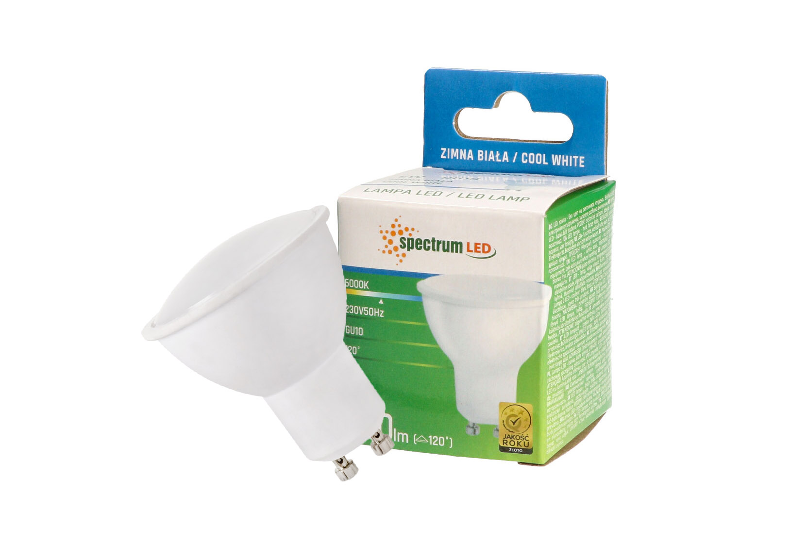 Żarówka LED GU10 1,5W 230V barwa zimna CW WOJ+13269 10 SZTUK SPECTRUM LED