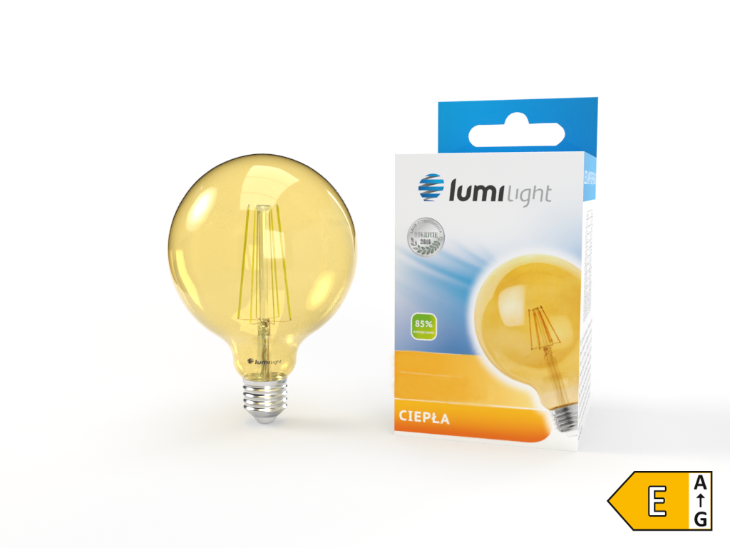 Żarówka E27 LED 9W GOLD COG G95 WW LL5894