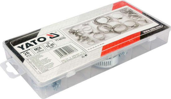 Obejmy skręcane mix rozmiarów 26 częsci YT-06782 Yato