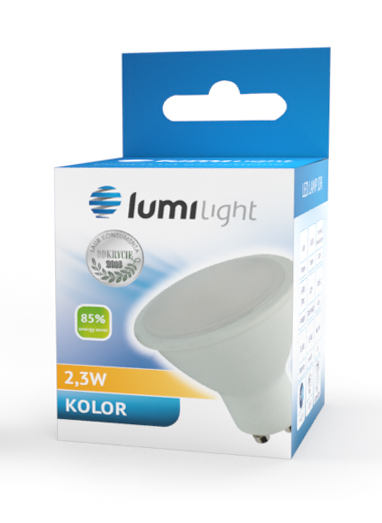 Żarówka LED GU10 2,3W barwa żółta 230V LL3784 LUMILIGHT
