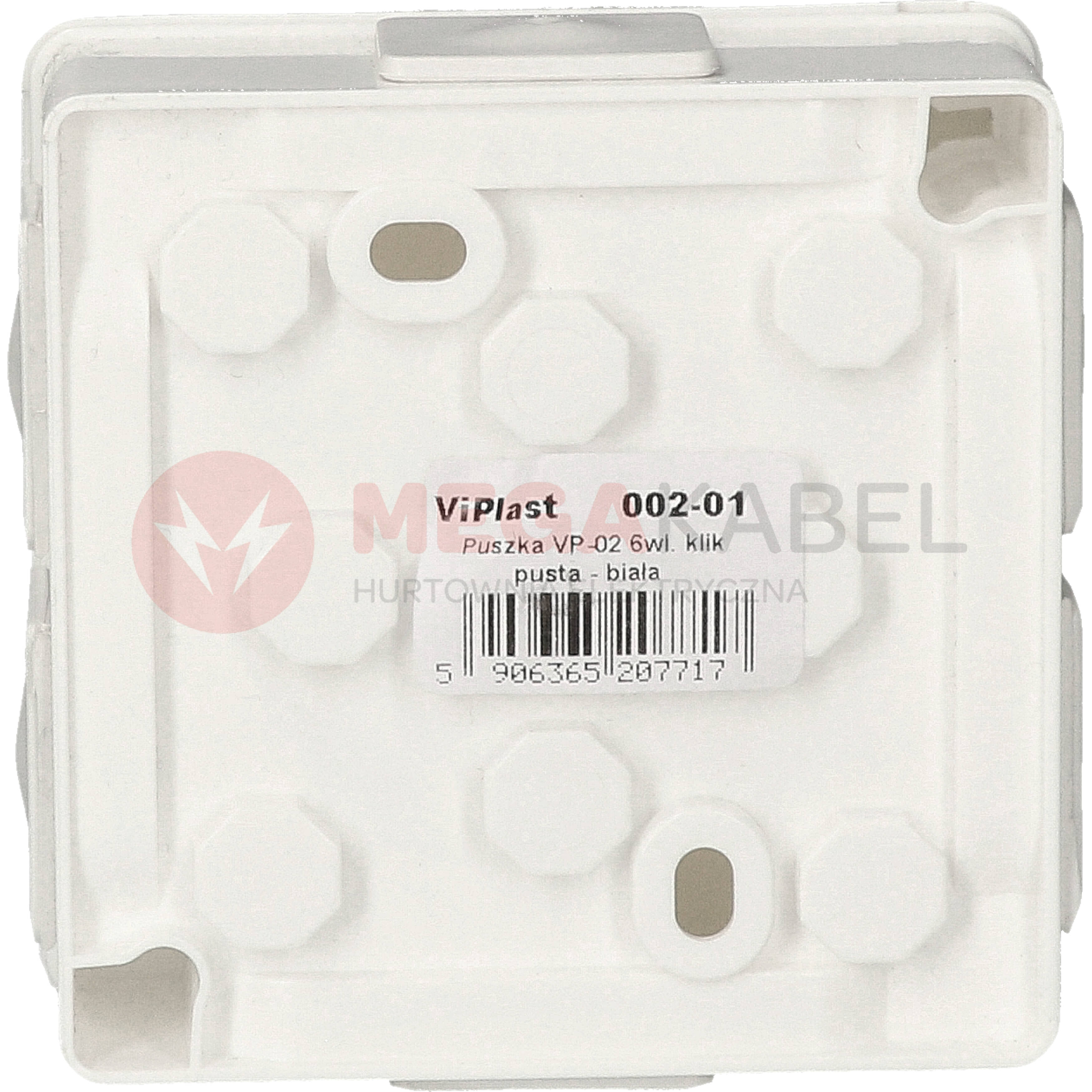 Puszka biała n/t 80x80x32 IP55 guma 002-01 ViPlast