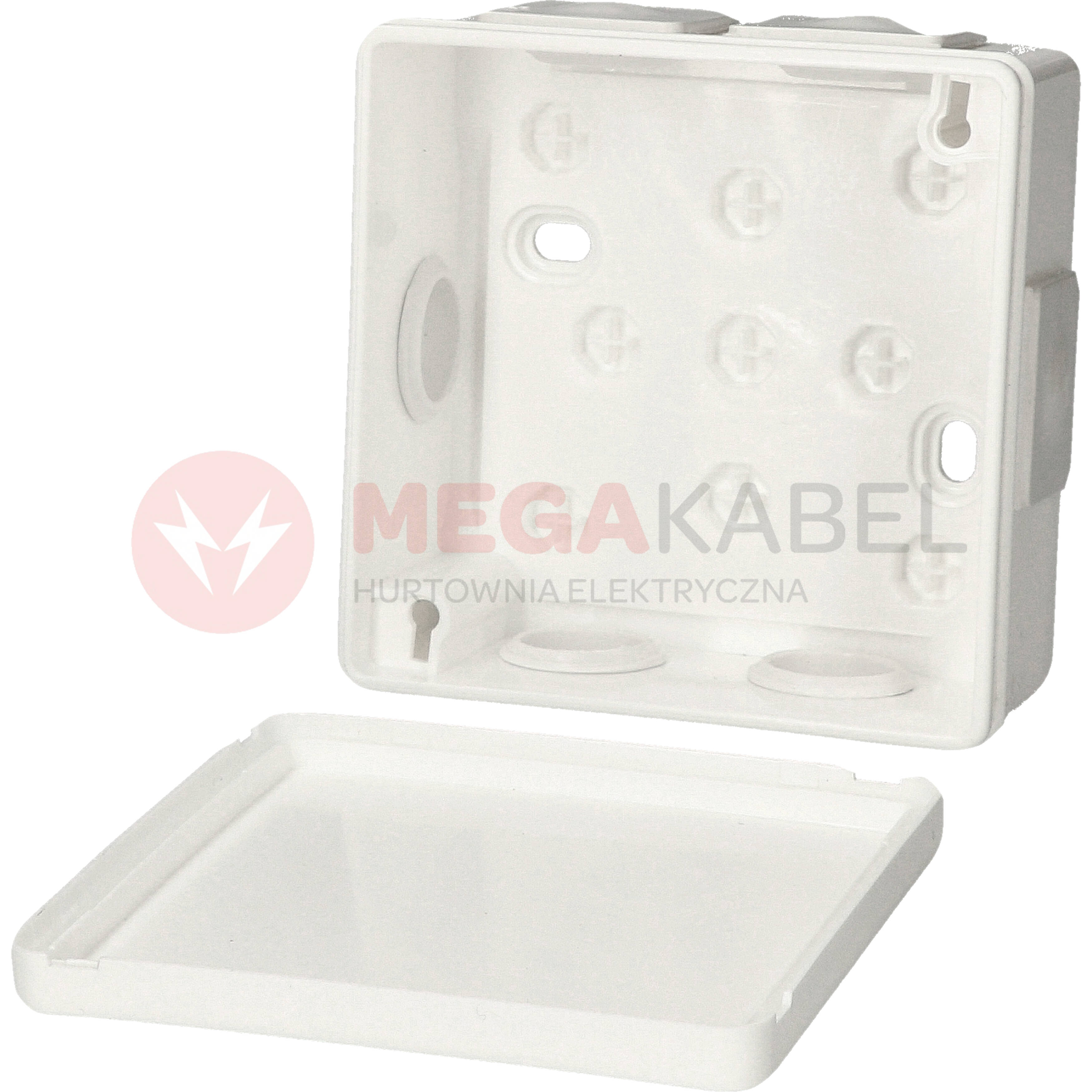 Puszka biała n/t 80x80x32 IP55 guma 002-01 ViPlast