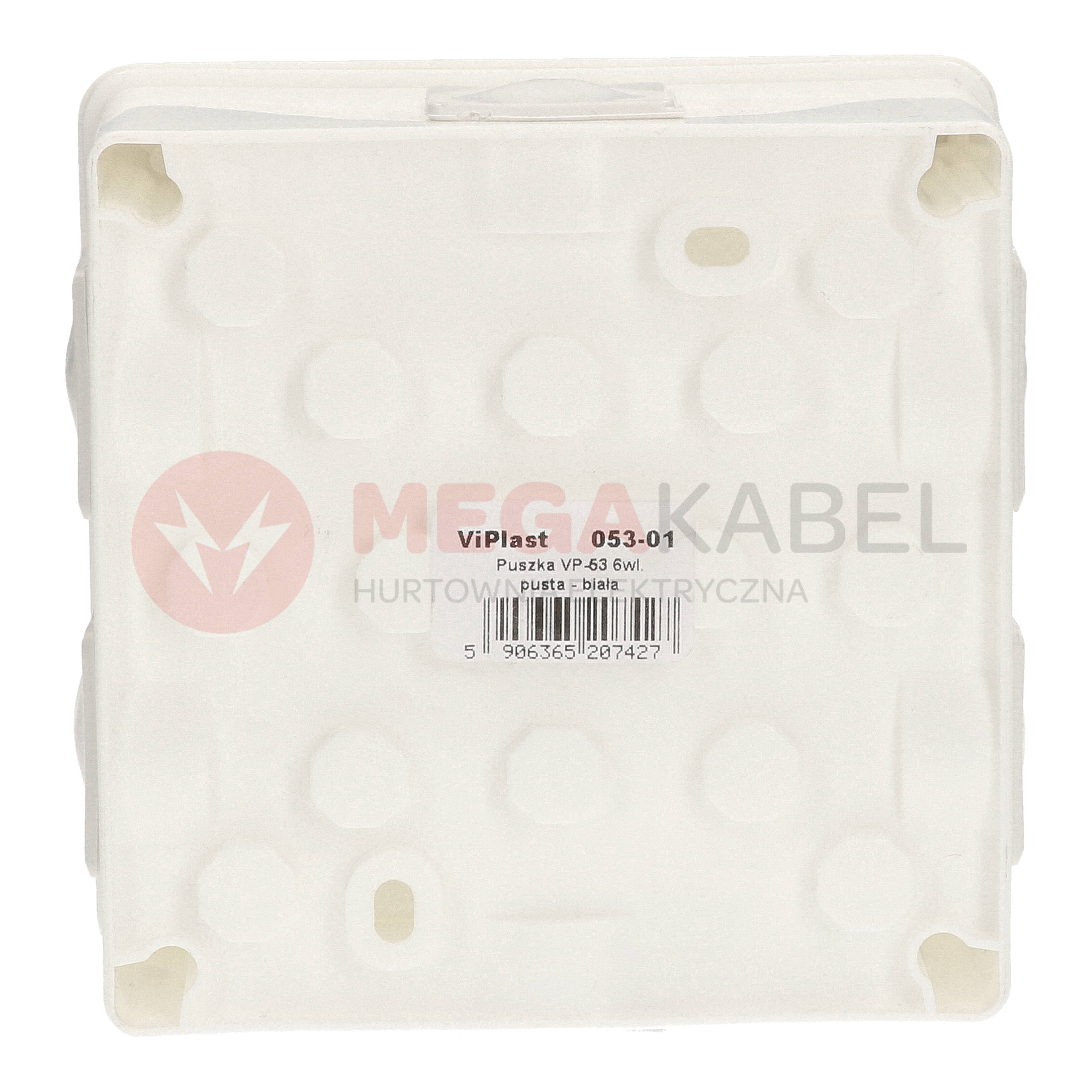 Puszka biała n/t 118x118x68 IP55 duża/guma 053-01 ViPlast